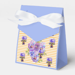 Shabby Blue Pansy Floral Tea Party Cake Favour Box