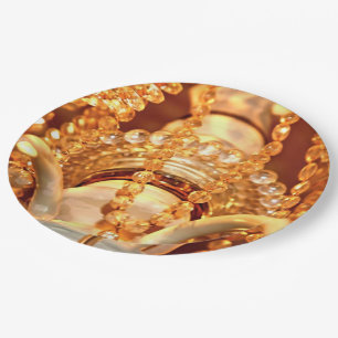 Shabby Chandelier Bling 4-Gold-PAPER PLATES