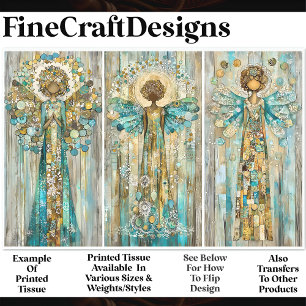 Shabby Chic African American Angels AM3 Decoupage Tissue Paper