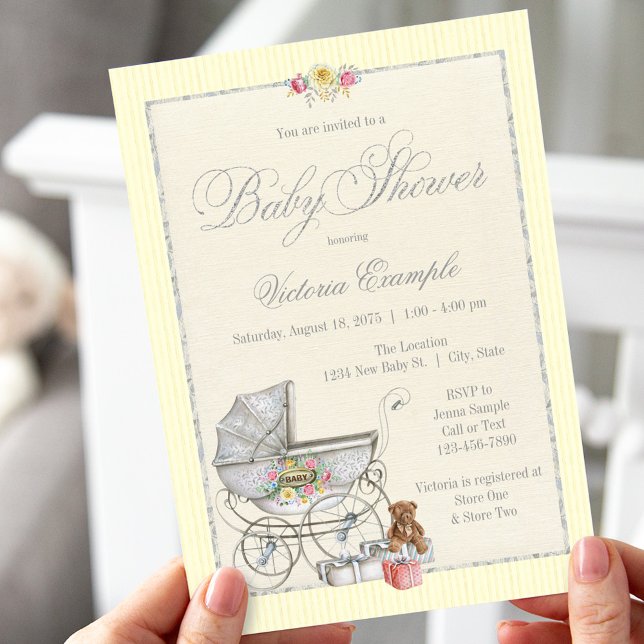 Shabby Chic Baby Shower Invitations (Creator Uploaded)
