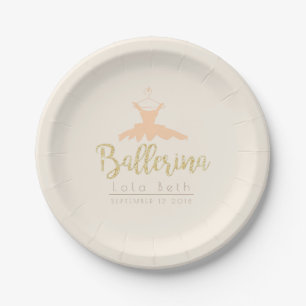 Shabby Chic Ballerina Tutu   Birthday Paper Plate