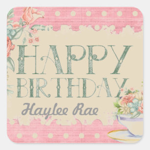 Shabby Chic Birthday Sticker