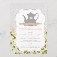 Shabby Chic Birthday Tea Party Invitation