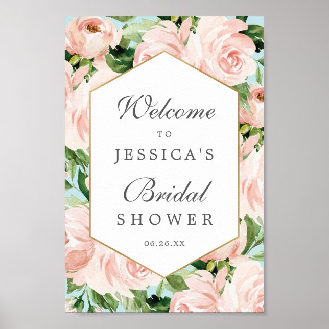 Shabby Chic Bridal Shower Welcome Sign (Front)