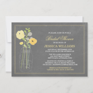 Shabby Chic Bridal Shower | Yellow Invitation