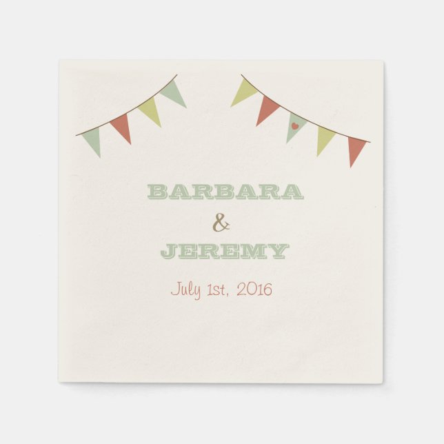 Shabby Chic Bunting Napkins (Front)