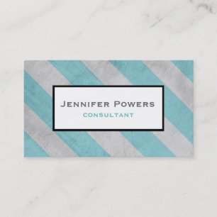 shabby chic business card teal and grey stripes