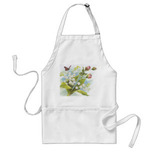 Shabby Chic Butterfly, Roses & Lily of the Valley Standard Apron