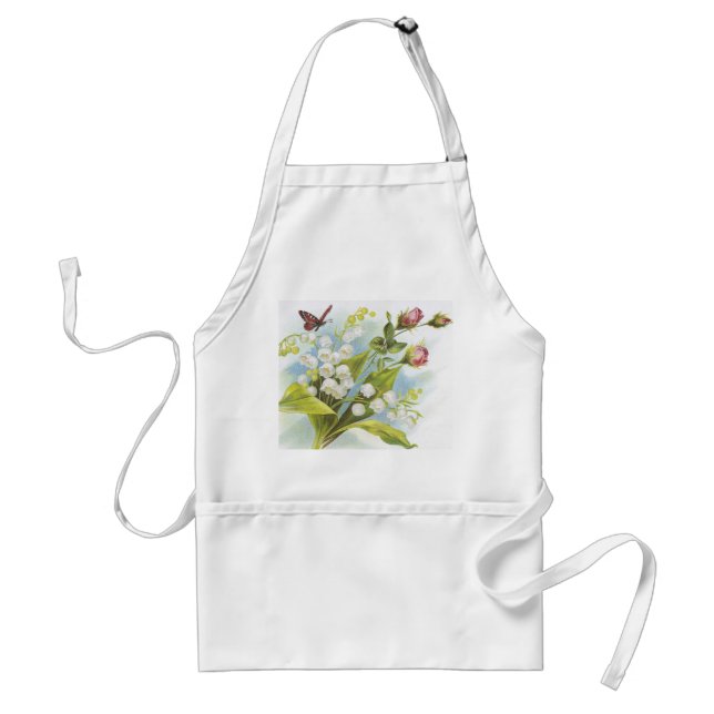 Shabby Chic Butterfly, Roses & Lily of the Valley Standard Apron (Front)