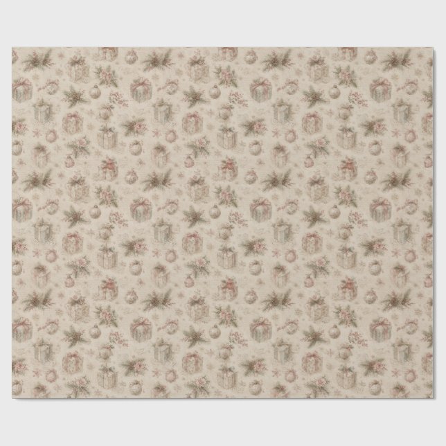 shabby chic christmas wrapping paper  (Flat)