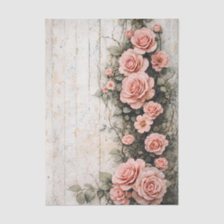 Shabby Chic Climbing Pink Roses FD8R Decoupage Tissue Paper