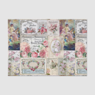 Shabby chic collage,country victorian,decoupage, b tissue paper