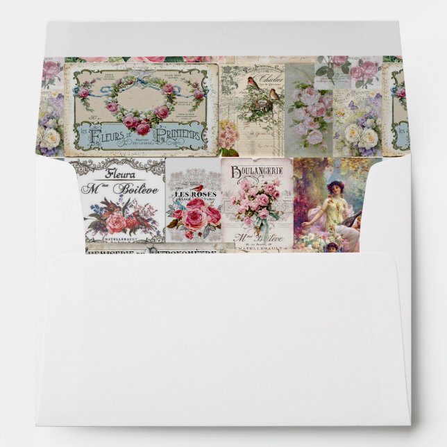 Shabby chic collage,country victorian,decoupage,mo envelope (Back (Bottom))