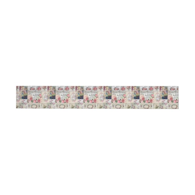 Shabby chic collage,country victorian,decoupage,mo wraparound address label (Individual)