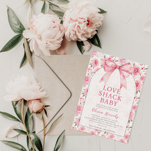 Shabby Chic Coquette Pink Love Shack Baby Shower  Invitation