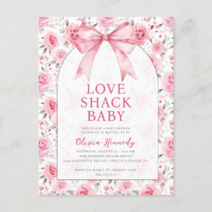 Shabby Chic Coquette Pink Love Shack Baby Shower Postcard