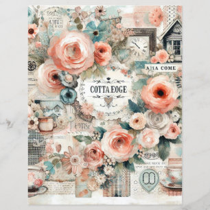 Shabby chic cottage core collage scrapbook journal