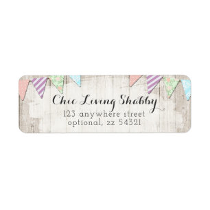 Shabby Chic Country Bunting Rustic Return Address