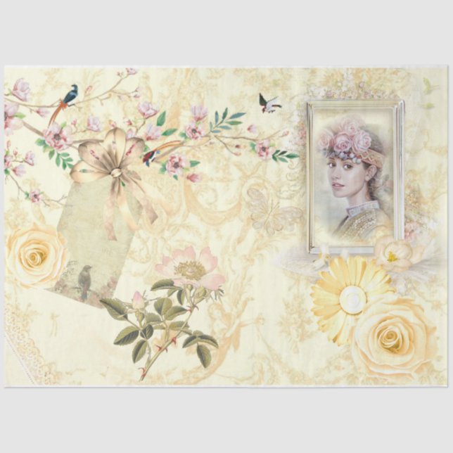 Shabby Chic Cream Series Design 5 Tissue Paper (Front)