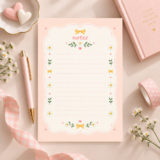 Shabby Chic Daisy Floral Stationery Lined Paper