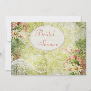 Shabby Chic Daisy & Wildflowers Bridal Shower Invitation
