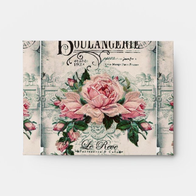 shabby chic, decoupage, victorian, french chic, pa envelope (Front)