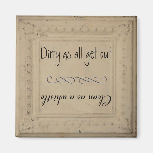 Shabby Chic Dishwasher clean/dirty Magnet (Front)