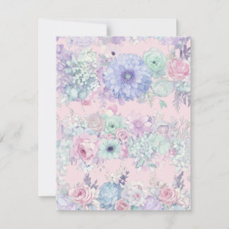 Shabby Chic Dreamy Mist Flower Wreaths | Pastel Ju Holiday Card