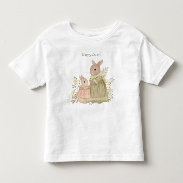Shabby Chic Easter Rabbit Toddler T-shirt (Front)