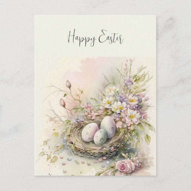 Shabby Chic Easter watercolor Postcard (Front)