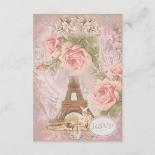 Shabby Chic Eiffel Tower RSVP Card