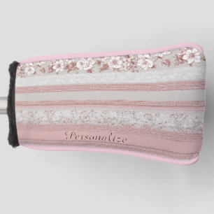 Shabby Chic Elegant PInk Floral Vintage Lace Golf Head Cover