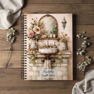 Shabby Chic Floral Bathroom Notebook