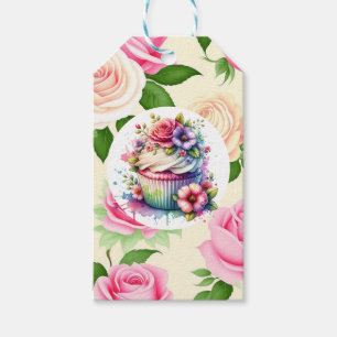 Shabby Chic Floral Birthday Cupcake To and From Gift Tags
