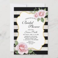shabby chic floral bridal shower invitation