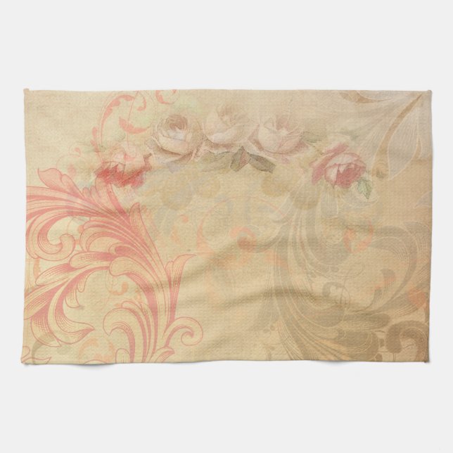 Shabby Chic Floral Kitchen Towel (Horizontal)