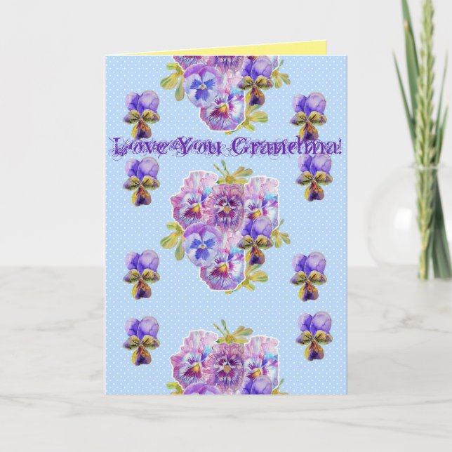 Shabby Chic Floral Love You Grandma Birthday Card (Front)