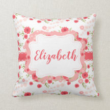Shabby Chic Floral Pink White Flower Personalised