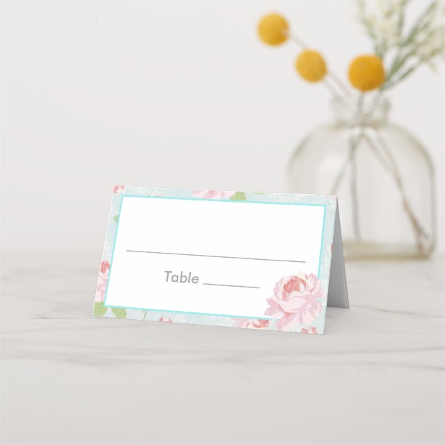 Shabby Chic Floral Place Cards (Front)