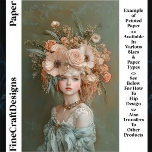 Shabby Chic Floral Portrait CN1 Scrapbook Paper