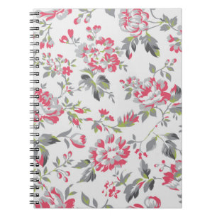 Shabby Chic Floral Roses Pattern Notebook