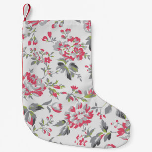 Shabby Chic Floral Roses Pattern Small Christmas Stocking