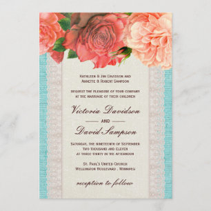 Shabby Chic Floral Wedding Invitation