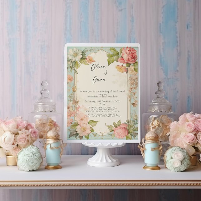Shabby Chic Floral Wedding Invitation (Creator Uploaded)