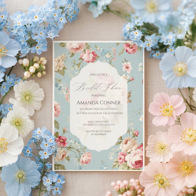 Shabby Chic florals Bridal Shower Invitation (Creator Uploaded)