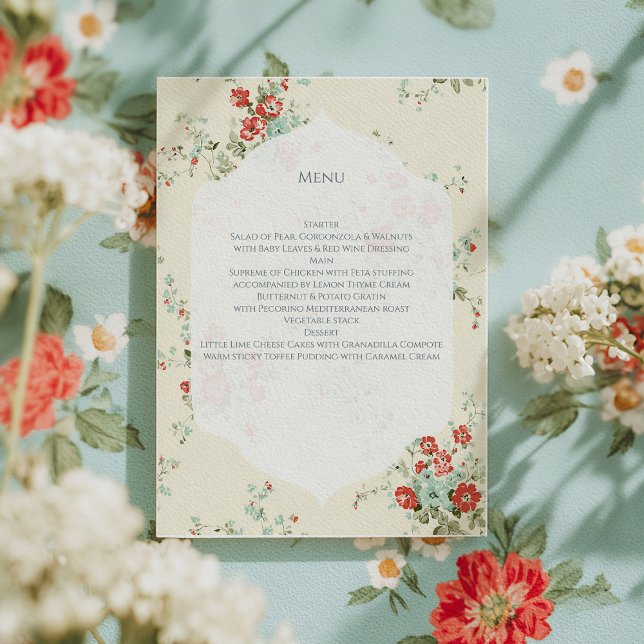 Shabby chic florals  menu (Creator Uploaded)