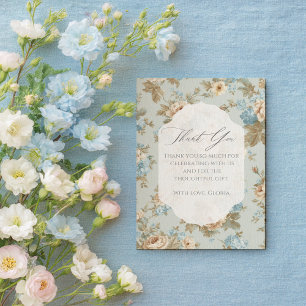 Shabby Chic florals wedding Thank You Card
