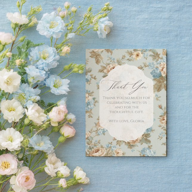 Shabby Chic florals wedding Thank You Card (Creator Uploaded)