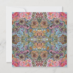 Shabby Chic Flower Garden Watercolor Painting Card