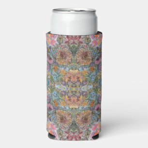 Shabby Chic Flower Garden Watercolor Painting  Seltzer Can Cooler